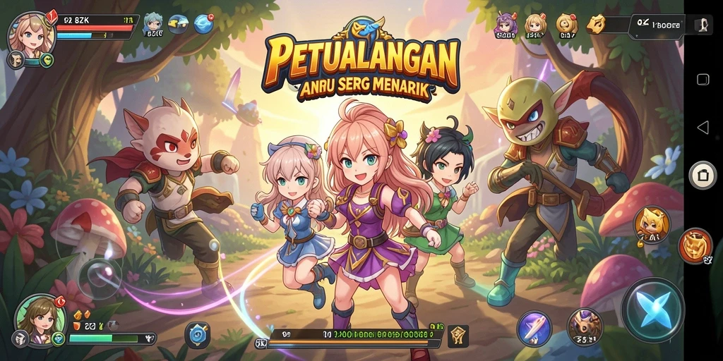 Tampilan gameplay 8ZK yang mengasyikkan dengan karakter Anime.