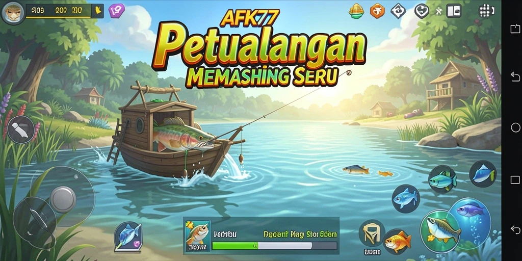 Tangkapan layar menunjukkan gameplay AFK77 yang penuh warna dan menarik.