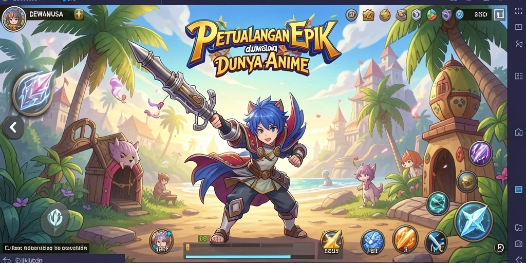 Gameplay menakjubkan di DEWANUSA dengan karakter anime yang menarik.