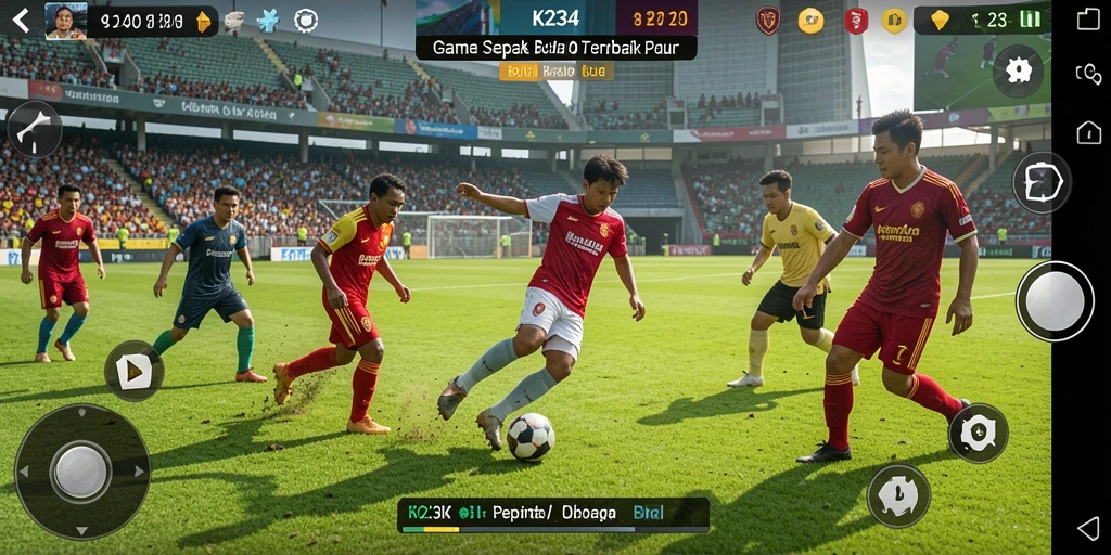 Tampilan menawan dari gameplay K234 dalam pertandingan sepak bola.