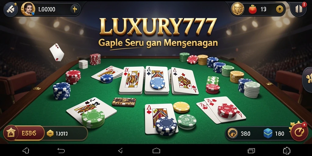 Tampilan gameplay seru LUXURY777 dalam bermain Gaple.