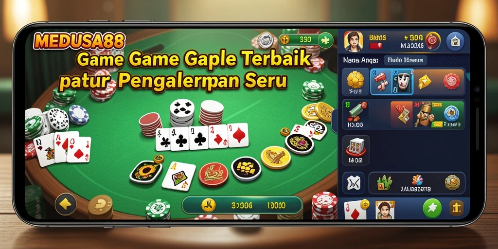 Screenshot menarik dari gameplay seru MEDUSA88 Gaple.