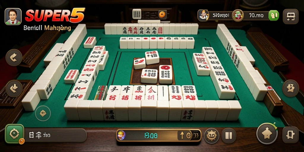 Tampilan gameplay menarik dari permainan Mahjong SUPER5.