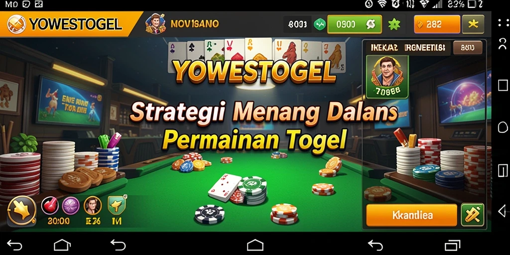 Screenshot gameplay YOWESTOGEL yang menunjukkan analisis strategis.